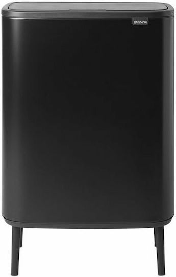 Brabantia Bo Coș de Gunoi din Oțel Inoxidabil Negru 60lt 1buc