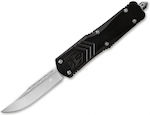 CobraTec FS-X OTF Pocket Knife Black in Sheath