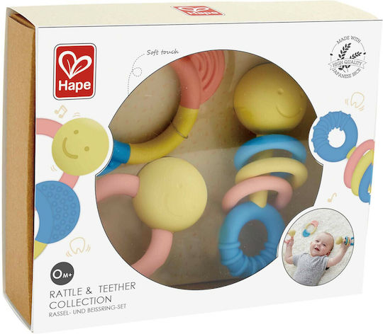 Hape Μασητική Κουδουνίστρα Οδοντοφυΐας από Σιλικόνη για 0 m+ 3τμχ