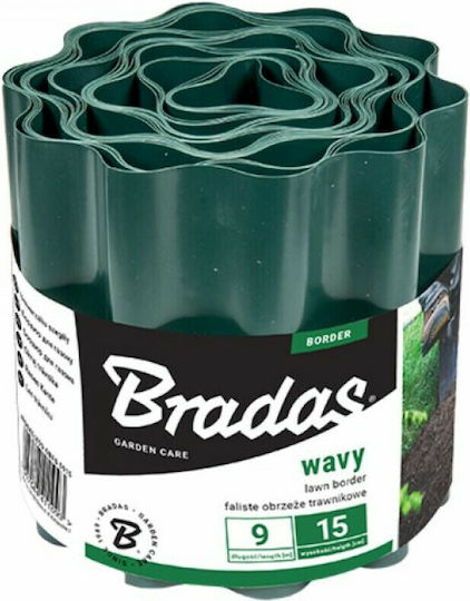 Bradas Plastic Garden Border in Green Color 15cm x 9.0m