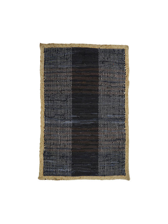 InTheBox Dark Rug Rectangular Summer from Jute Black