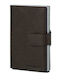Alu Fit Leather Men's Wallet Cards with Slide Mechanism Black