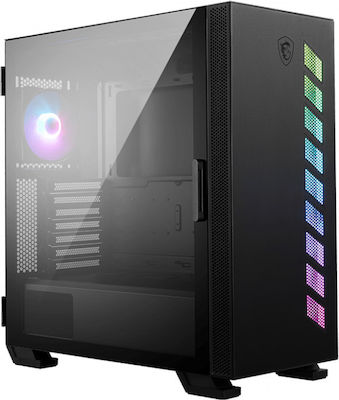 MSI MAG Vampiric 300R Gaming Midi Tower Computer Case with Window Panel and RGB Lighting Black