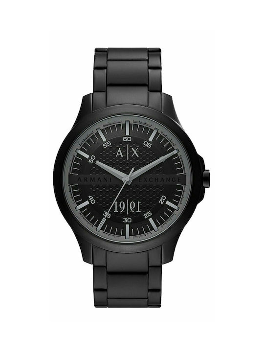 Armani Exchange Hampton 30th Anniversary Edition Ρολόι Μπαταρίας με Μεταλλικό Μπρασελέ σε Μαύρο χρώμα