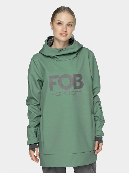 Long Women's Sweatshirt Hooded Khaki