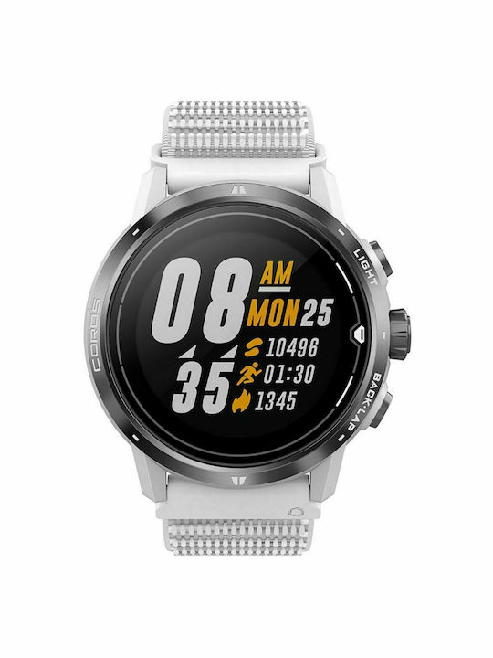 Coros Apex Pro Titanium 46mm Αδιάβροχο Smartwatch με Παλμογράφο (Λευκό)