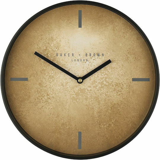 Iliadis Baker Brown Wall Clock Plastic Gold Ø30cm