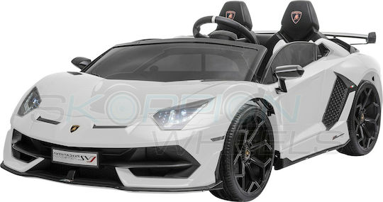 Lamborghini Aventador SVJ Две Места с Дистанционно Управление Лицензиран 12 Волта Бял за 1+ Години