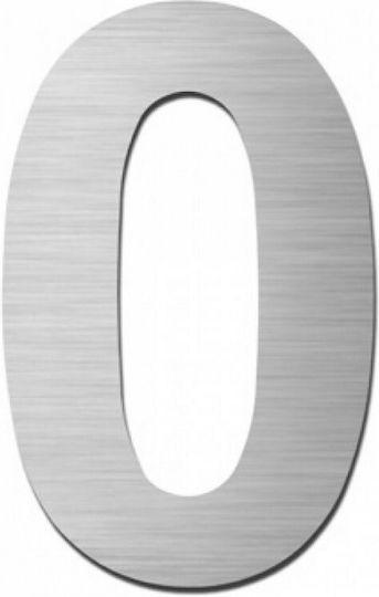Grekon Πινακίδα με Αριθμό 0 σε Ασημί Χρώμα 12cm 500-12/0