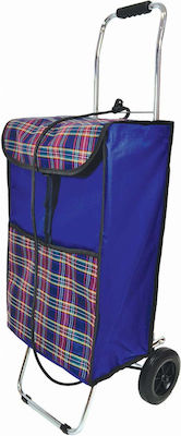 Fabric Shopping Trolley Foldable Blue