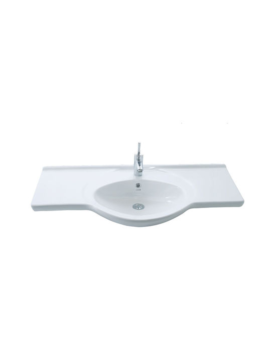 Creavit Smile Ένθετος Νιπτήρας Πορσελάνης 105.4x49.5cm Λευκός