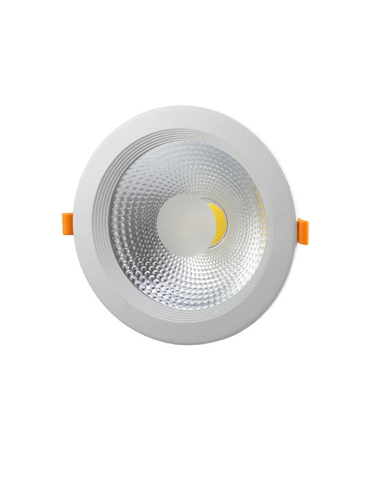 Optonica Round Recessed LED Panel 30W with Natural White Light 22.5x22.5cm