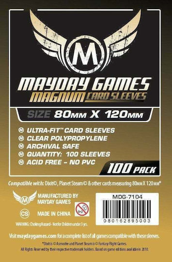 Mayday Games Magnum Gold Ultra Fit Card Sleeves Oversized Size 100τμχ Yellow MAY7104