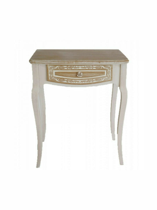 Solid Wood Console Table Beige L60xW40xH72.5cm