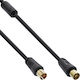 InLine Καλώδιο Κεραίας Coax male - Coax female Μαύρο 1m (69401P)
