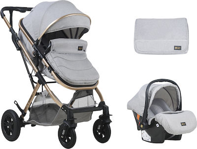 Kikka Boo Kaia 3 in 1 Verstellbar 3 in 1 Baby Kinderwagen Geeignet für Neugeborene Light Grey 8.9kg