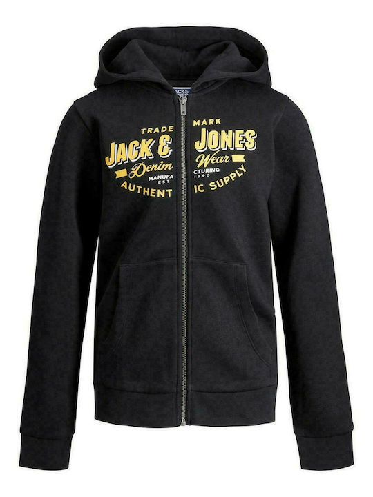 Jack & Jones Kinder-Strickjacke mit Kapuze Schwarz