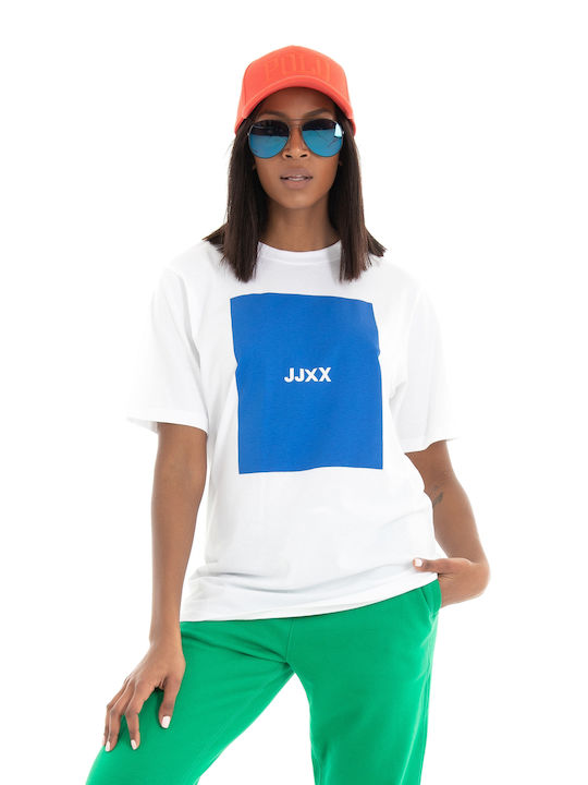 Jack & Jones Feminin Sport Tricou Bright White/Blue