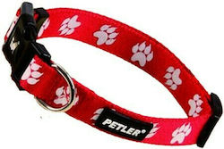 Petler Shining Red Paw Κολάρο σε Κόκκινο χρώμα Medium 16mm x 26 - 41cm