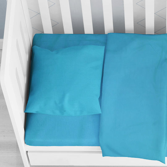 Dimcol Solid Baby Cotton Pillowcase Turquoise 35x45cm