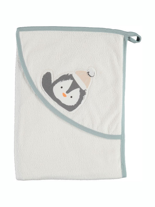 Bi Baby Βρεφική Κάπα-Μπουρνούζι με Κουκούλα Penguin Mint 85x90εκ.