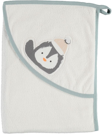 Bi Baby Baby Hooded Towel Penguin Mint 85x90cm