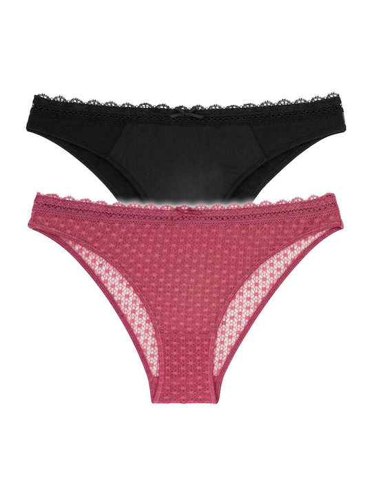 Dorina Reese Women's Lace Brazil Black/Pink 2Pack