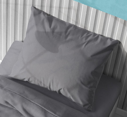Dimcol Solid Παιδική Μαξιλαροθήκη από 100% Βαμβάκι 50x70εκ. Dark Grey