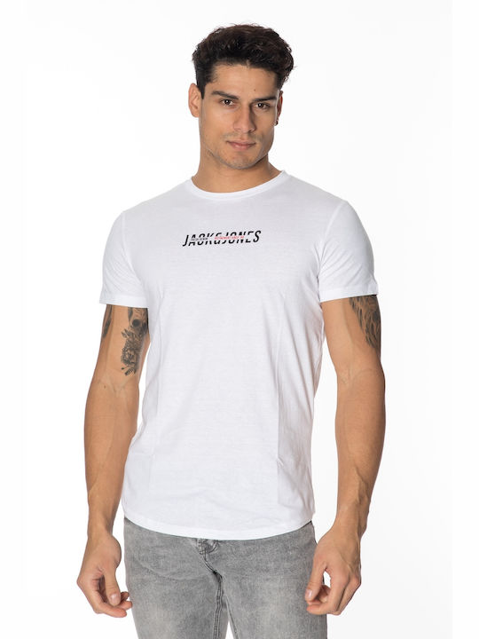 Jack & Jones Ανδρικό T-shirt Λευκό με Λογότυπο