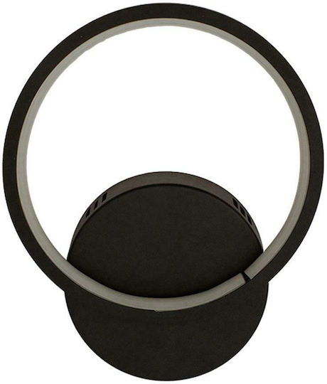 Pakketo PWL-0989 Modern Lamp Wall with Integrated LED and Natural White Light Black 25x20cm
