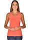 Damen Ärmelloses Orangenes Damen T-Shirt