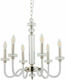Nowodvorski Hampton Kronleuchter 6xE14 Ø56cm mit Kerzen Silber 8154