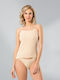 Women's Cotton T-Shirt with Spaghetti Strap Beige