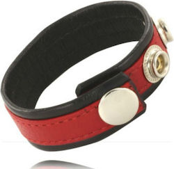 Leather Body Leather Body Cock & Ball Strap with Snaps Black/Red