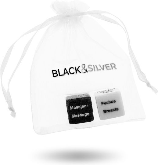 Dream Love Black & Silver Dice For Couples Ερωτικό Παιχνίδι Ζαριών ES/EN D-221906