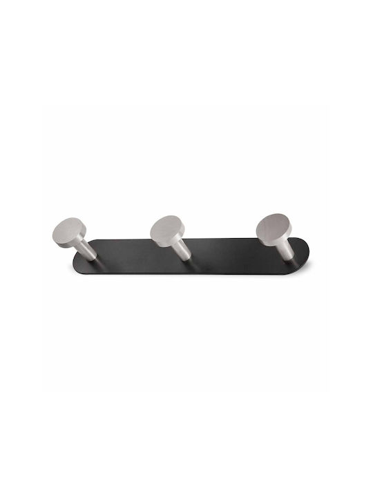 Grekon Triple Wall-Mounted Bathroom Hook Black