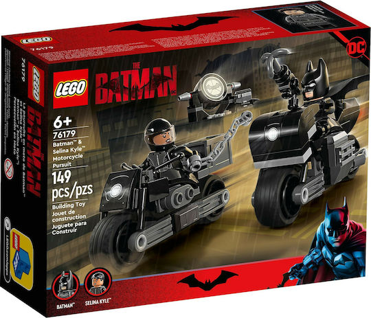 DC Super Heroes Batman & Selina Kyle Motorcycle Pursuit pentru 6+ ani Ani