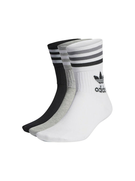 Adidas Originals Mid Cut Crew Αθλητικές Κάλτσες Πολύχρωμες 3 Ζεύγη