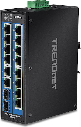 Trendnet TI-G162 Unmanaged L2 Switch με 14 Θύρες Gigabit (1Gbps) Ethernet και 2 SFP Θύρες