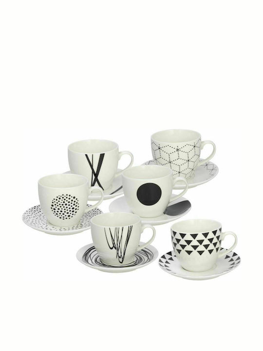 Tognana Graphic Set of Cups Tea Porcelain White 200ml 6pcs