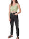 Hoch tailliert Damenjeans in Mom-Passform Schwarz