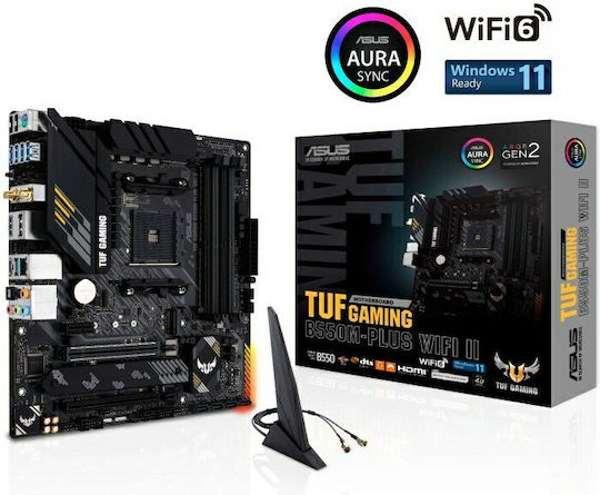 Asus TUF Gaming B550M-PLUS WIFI II Motherboard Micro ATX με AMD AM4 Socket 90MB19Y0-M0EAY0