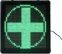 Σταυρός Φαρμακείου LED Μονής Όψης Αδιάβροχη 39x40cm Πράσινο Σταυρός Φαρμακείου LED Μονής Όψης Αδιάβροχη 39x40cm Πράσινο