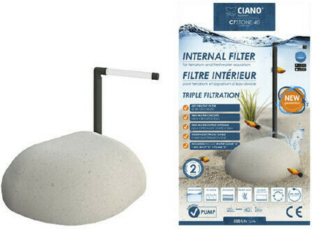 Ciano CFStone 40 Grey Internal Filter for Aquariums up to 40lt with Performance 200lt/h