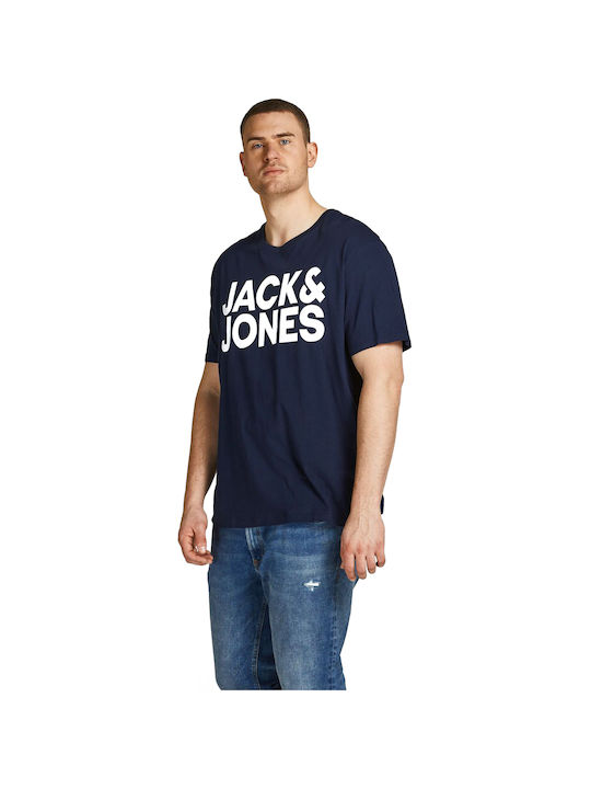 Jack & Jones Ανδρικό T-shirt Navy Blazer με Λογότυπο