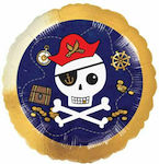 Balloon Foil Round Blue Pirates Map 43cm