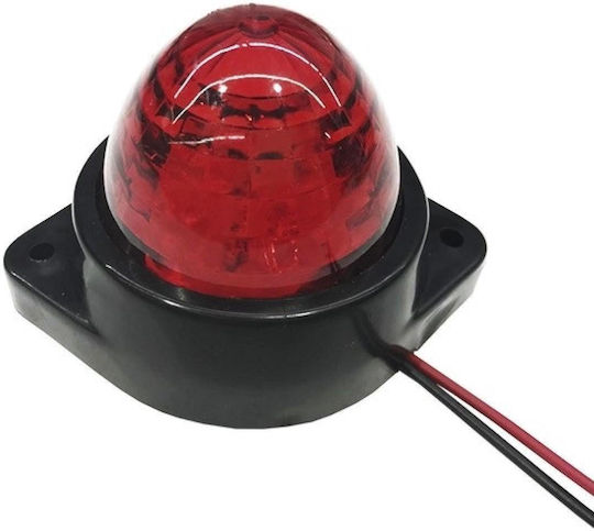 GloboStar Πλευρικά Φώτα Όγκου Φορτηγών Bullet LED 6 SMD DC 24V Αδιάβροχο 24V - Κόκκινο 115405