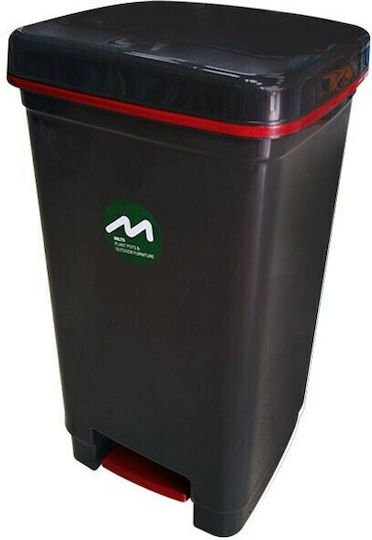 Miltoplast Waste Bin No 316 Plastic with Pedal Anthracite-Burgundy 40lt