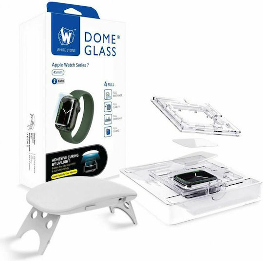 Whitestone Dome 2pack Tempered Glass pentru Apple Watch 45mm 2buc