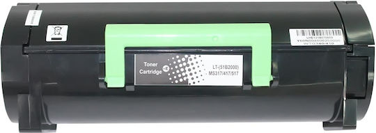 Συμβατό Toner για Laser Εκτυπωτή Lexmark 51B2000 2500 Σελίδων Μαύρο